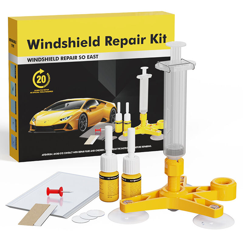 immagine 0 del prodotto kit di riparazione per parabrezza per auto kit di riparazione per parabrezza con siringhe a pressione per riparare scheggiature, crepe, occhi di