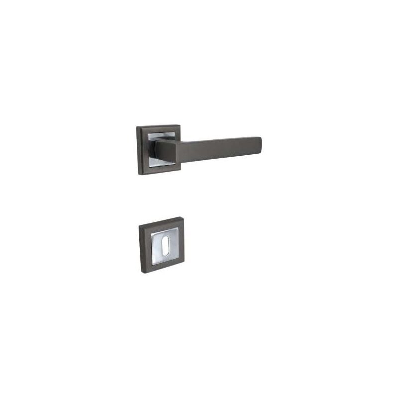 foto del prodotto cfadda maniglia qstyle con rosette patent alluminio antracite e cromo