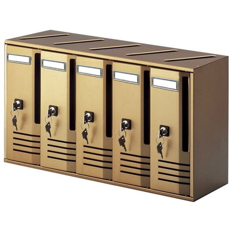 foto del prodotto cassetta postale condominiale blocchiera 5 posti bronzo alubox 20c5vbr