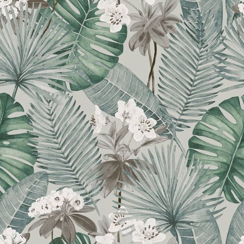 foto del prodotto carta da parati eden grigio e verde chiaro dutch wallcoverings