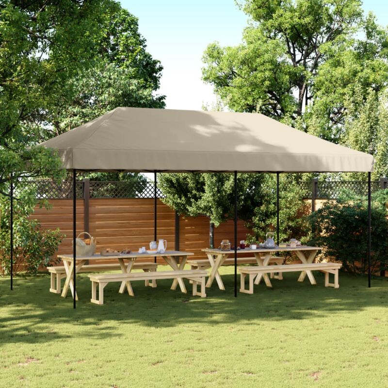 foto del prodotto vidaxl tenda da festa pieghevole pop up tortora 580x292x315 cm