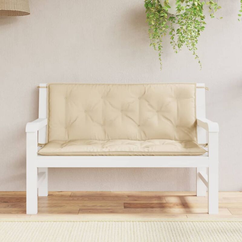 foto del prodotto cuscini panca da giardino 2pz beige 120x50x7 cm tessuto oxford vidaxl