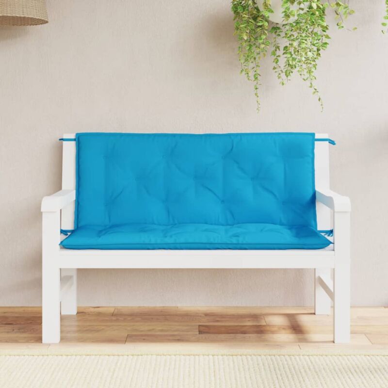 foto del prodotto vidaxl cuscini per panca 2 pz azzurri 120x50x7cm in tessuto oxford