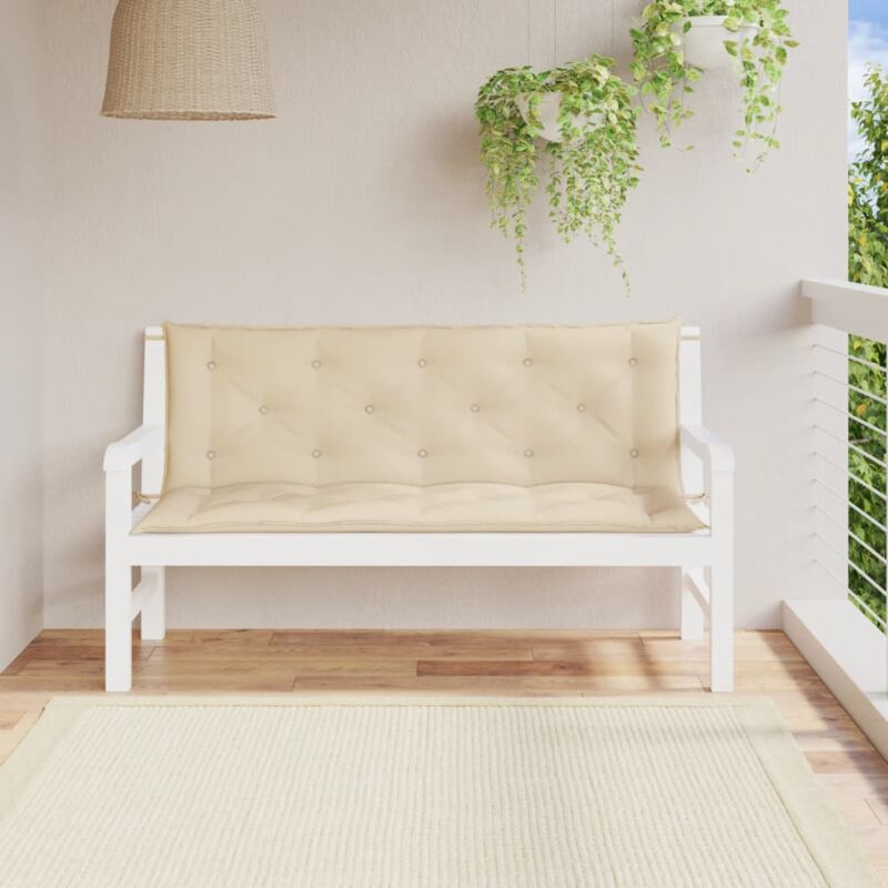 foto del prodotto cuscini panca da giardino 2pz beige 150x50x7 cm tessuto oxford vidaxl