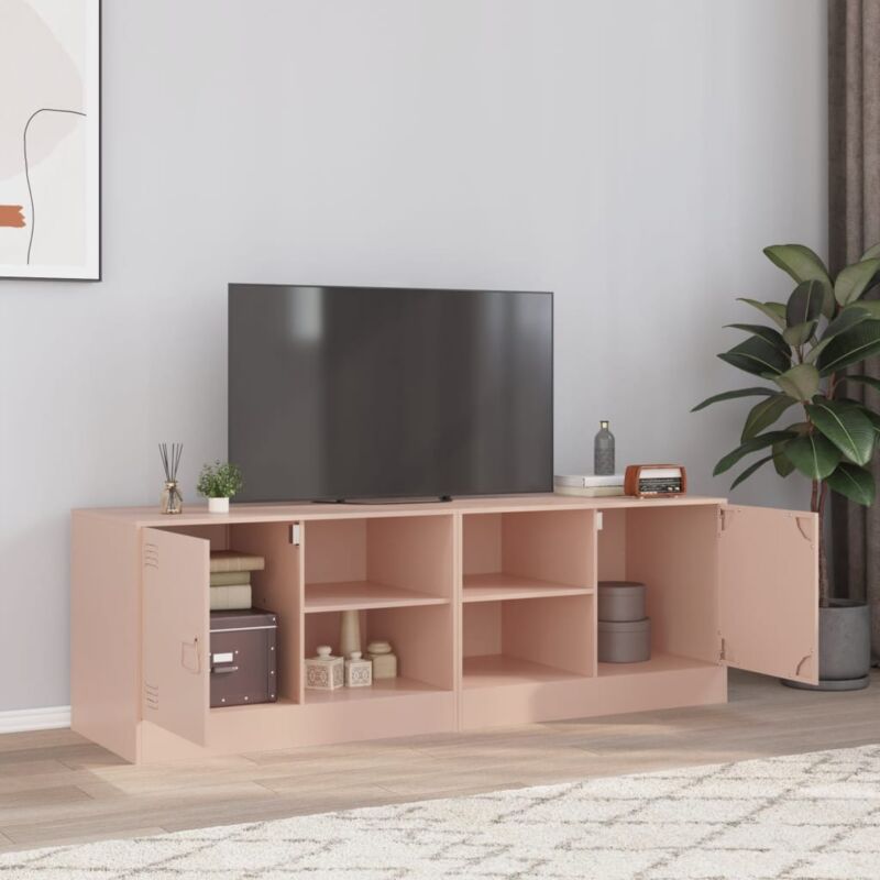 foto del prodotto vidaxl mobili tv 2 pz rosso 67x39x44 cm in acciaio