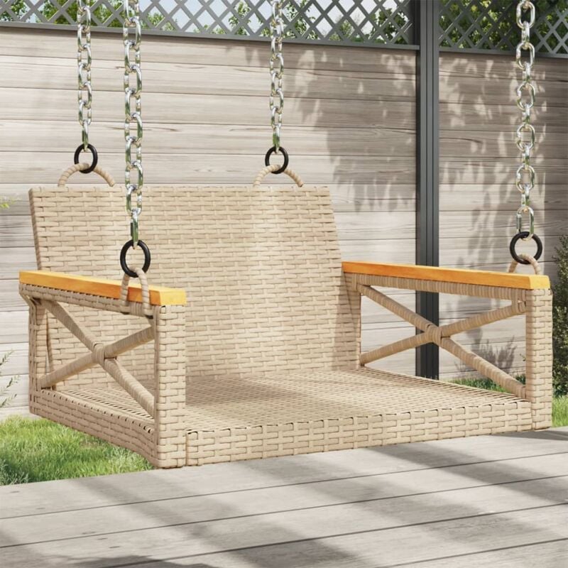 foto del prodotto vidaxl panchina a dondolo beige 63x62x40 cm in polyrattan