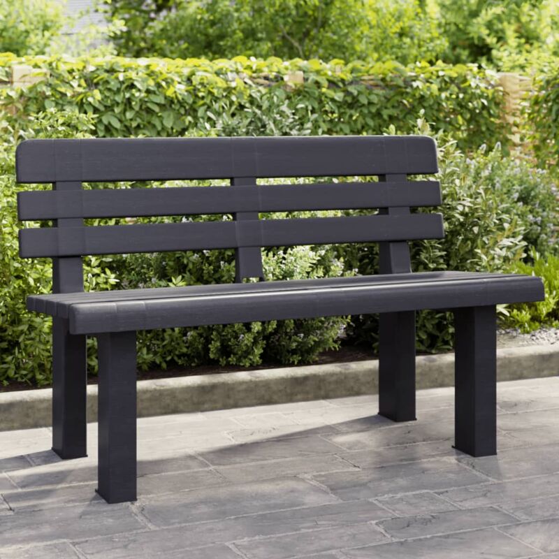 foto del prodotto vidaxl panchina da giardino antracite 110x52x71 cm in polipropilene