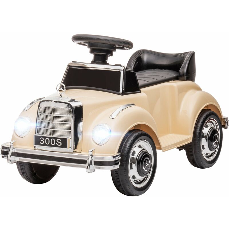 foto del prodotto giordanoshop macchina elettrica per bambini 6v con licenza mercedes 300s beige