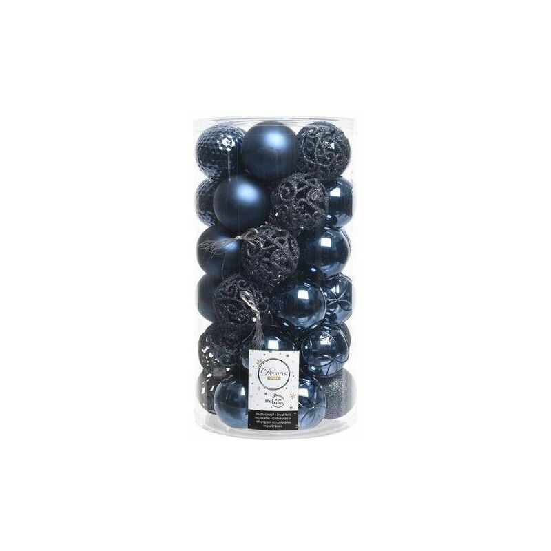 foto del prodotto amicasa cilindro 37 sfere 60mm night blu per addobbi di natale e decorazioni festive