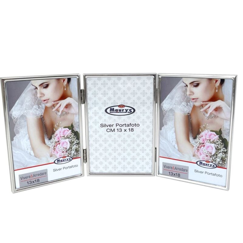 foto del prodotto portafoto a 3 cornici in colore silver foto 13x18 cm maury s