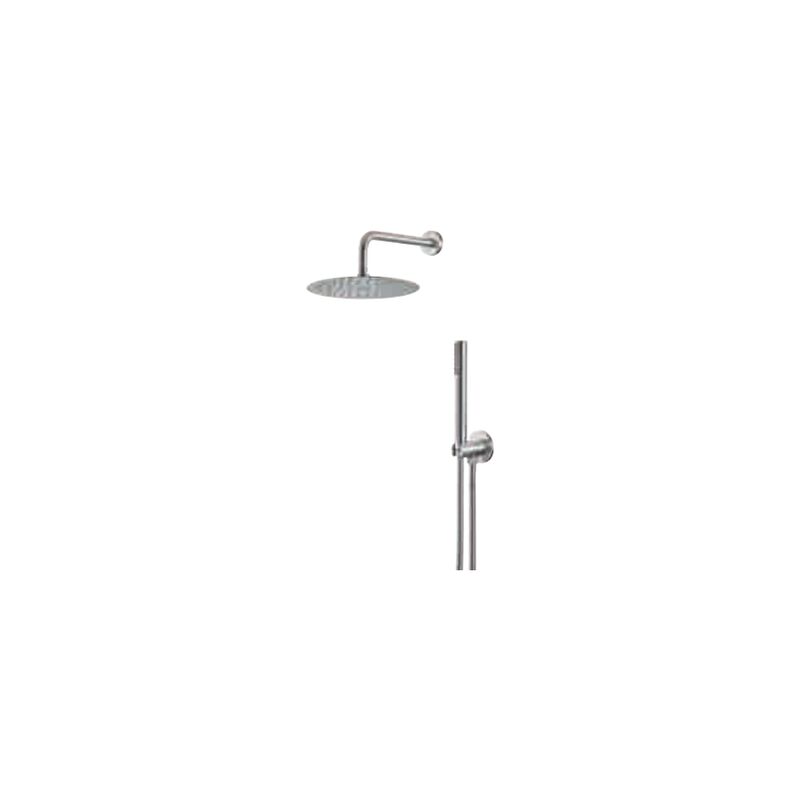 foto del prodotto kit doccia tondo acciaio inox vema wellness steel v08136 satinato