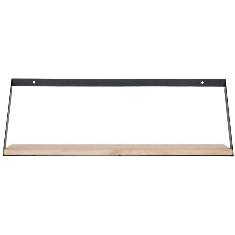 foto del prodotto mensola basel, metallo, legno, marrone, 14x55x18 cm
