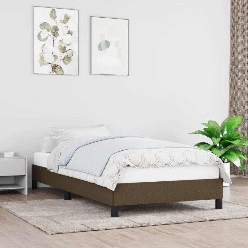 foto del prodotto vidaxl giroletto senza materasso marrone scuro 90x200 cm tessuto