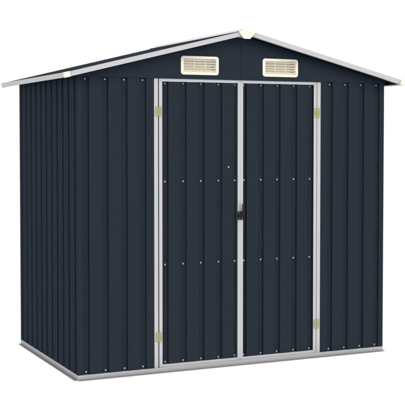 foto del prodotto vidaxl capanno da giardino antracite 205x129x183 cm in acciaio zincato