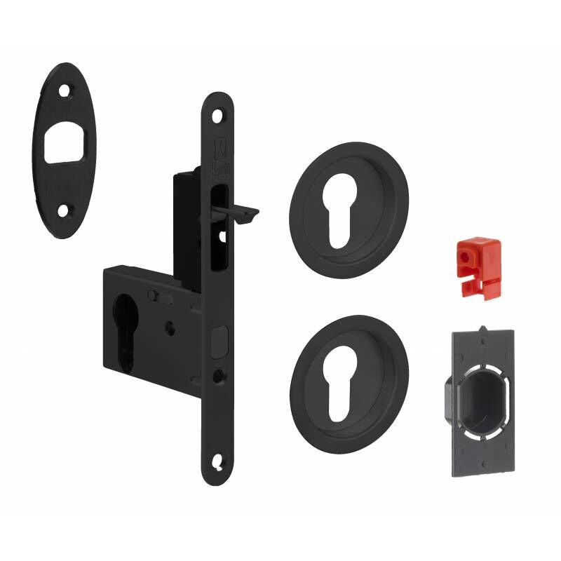 foto del prodotto bonaiti serrure pour porte coulissante ronde noir mat