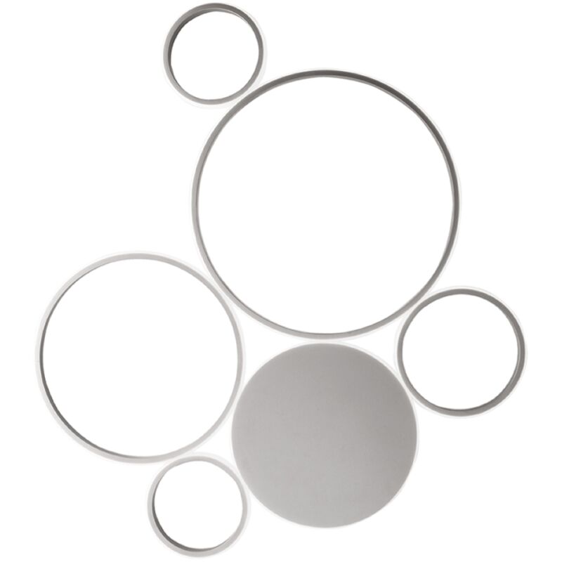 foto del prodotto ondaluce plafoniera led pois in metallo verniciato 93x84 cm silver
