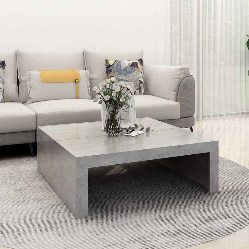 foto del prodotto furniture limited tavolino da salotto grigio cemento 100x100x35