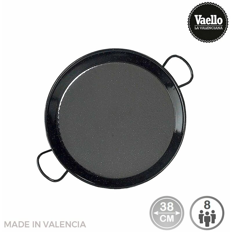 foto del prodotto vaello padella per paella smaltata per induzione e vetroceramica 38cm 8 persone 