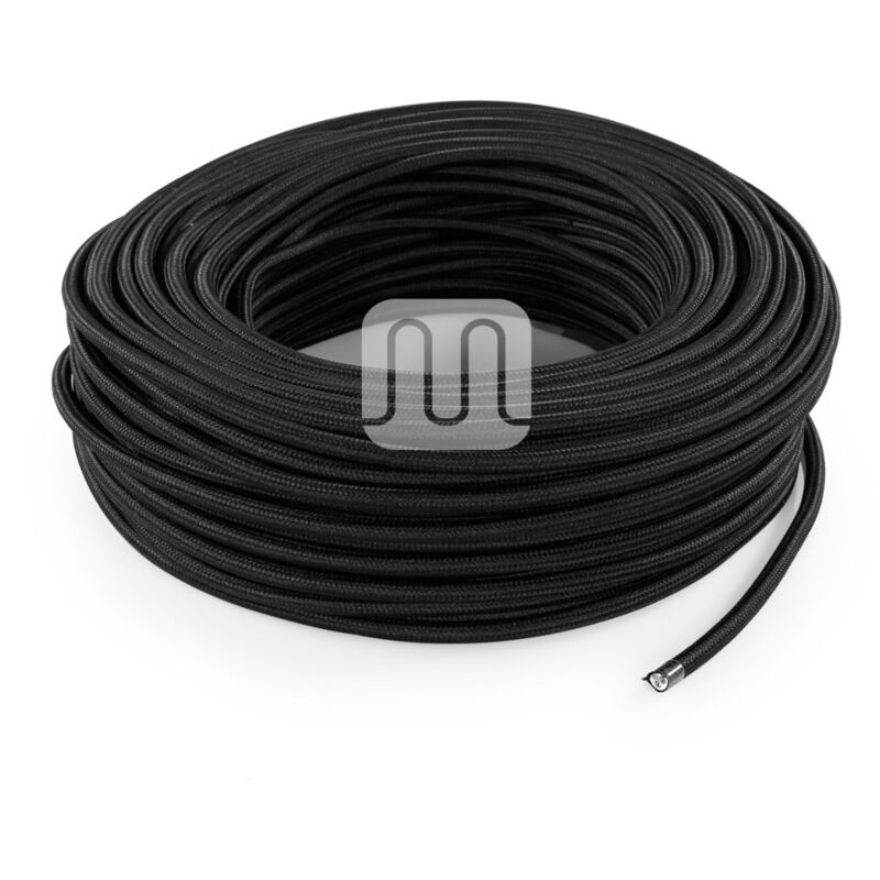 foto del prodotto cavo elettrico tessile tondo nero to62 merlotti