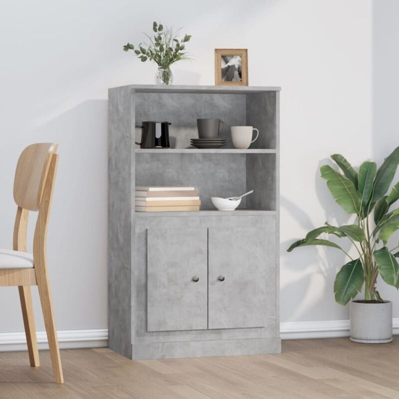 foto del prodotto vidaxl credenza grigio cemento 60x35,5x103,5 cm in legno multistrato