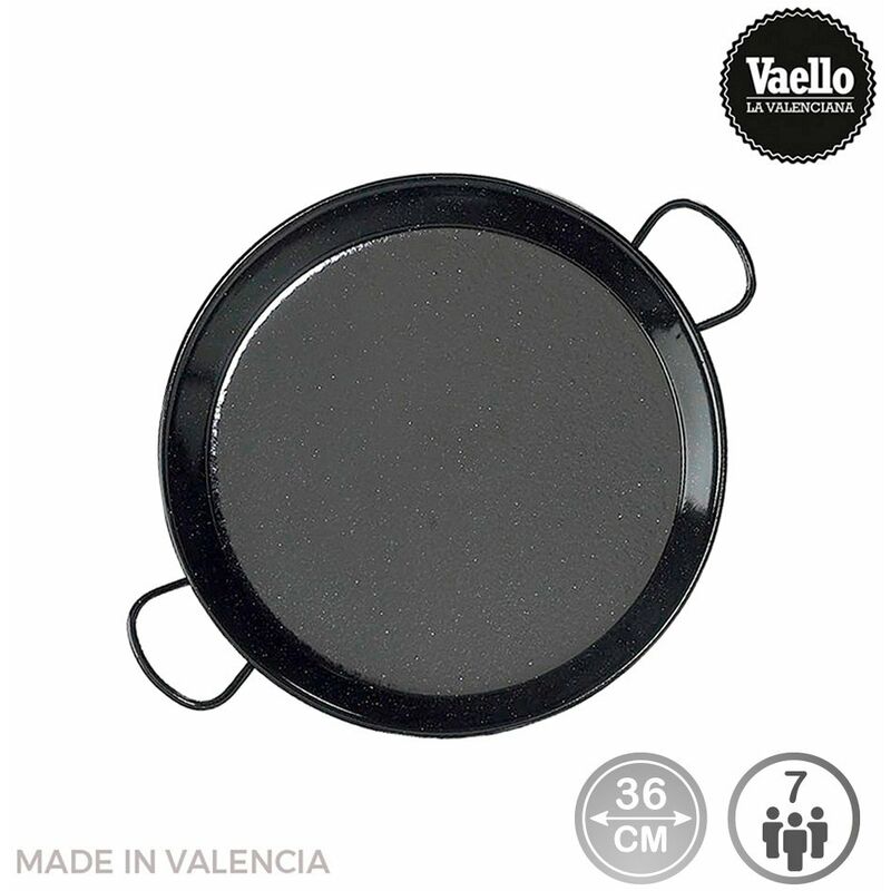 foto del prodotto vaello padella per paella smaltata per induzione e vetroceramica 36cm 7 persone .