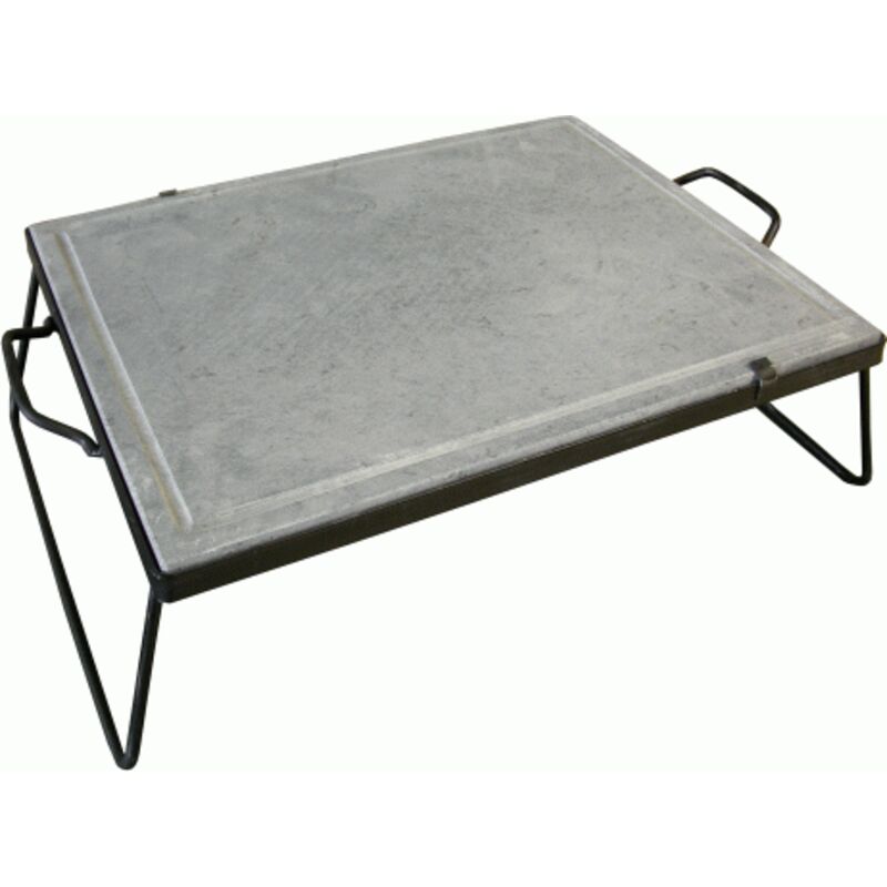 foto del prodotto koem bistecchiera con telaio 40x50 cm in pietra naturale ollare con manici e piedi di sostegno spessore 2 cm lavica barbecue griglia naturale 40x50