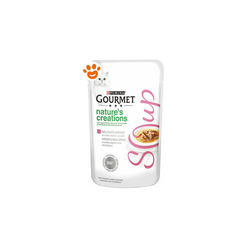 foto del prodotto purina cat gourmet nature creations soup brodo tonno acciughe purina cat gourmet nature creations soup brodo tonno acciughe bustina da 40 gr