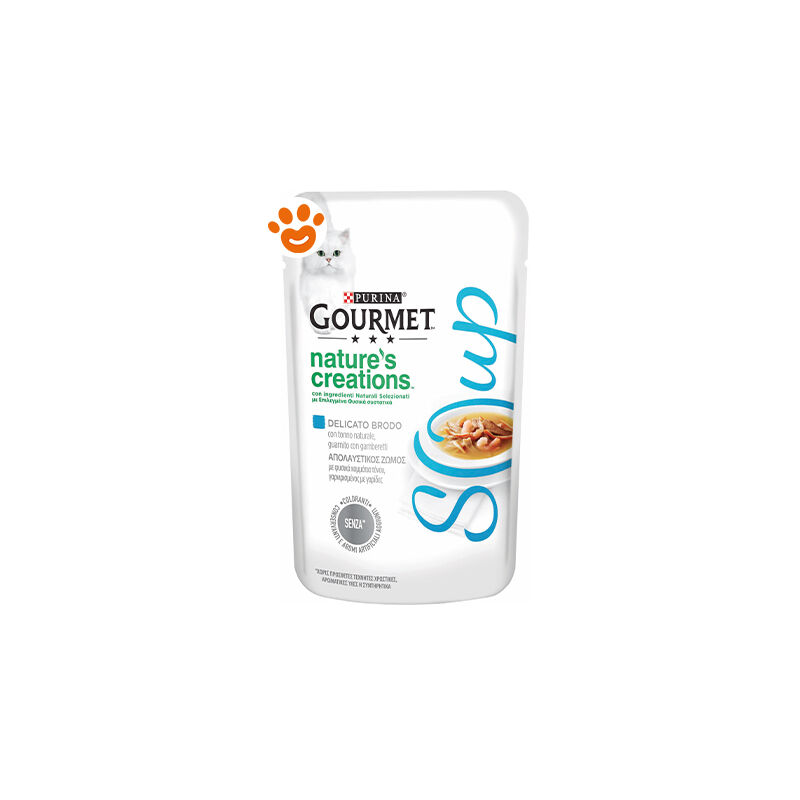 foto del prodotto purina cat gourmet nature creations soup brodo tonno gamberetti purina cat gourmet nature creations soup brodo tonno gamberetti bustina da 40