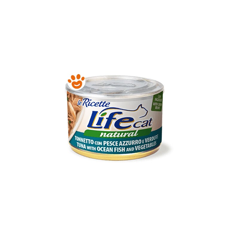 foto del prodotto life cat natural le ricette tonnetto con pesce azzurro e verdure life cat natural le ricette tonnetto con pesce azzurro e verdure lattina da