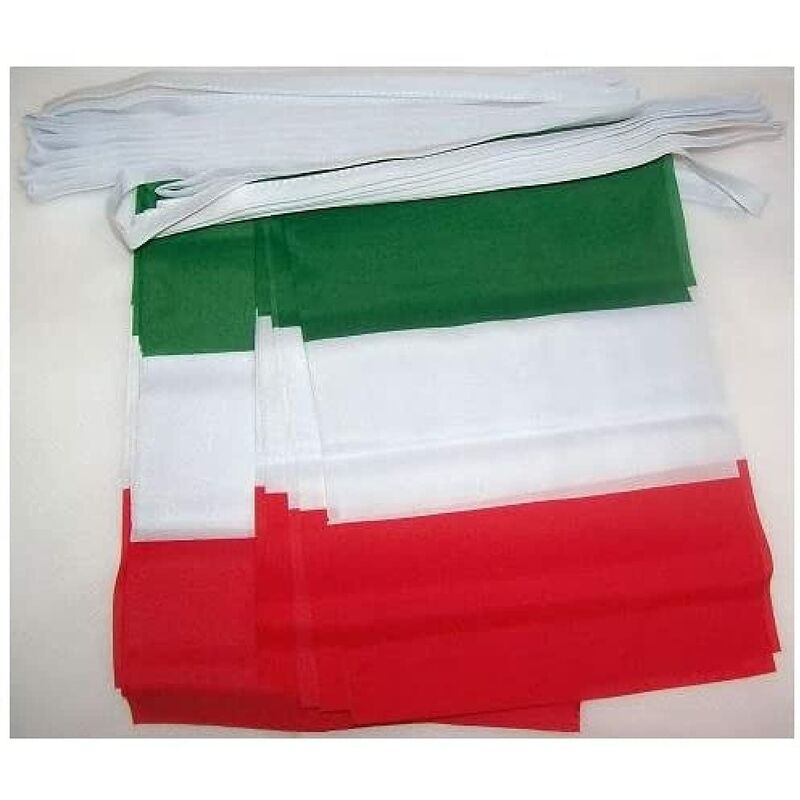 foto del prodotto az flag ghirlanda 6 metri 20 bandiere italia 21x15cm bandiera italiana 15 x 21 cm festone bandierine