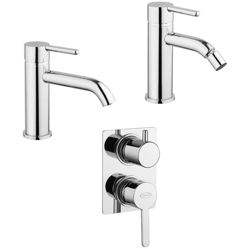 immagine 0 del prodotto set miscelatori lavabo bidet incasso doccia con deviatore jacuzzi rubinetteria sunset ottone cromato per piletta click clack