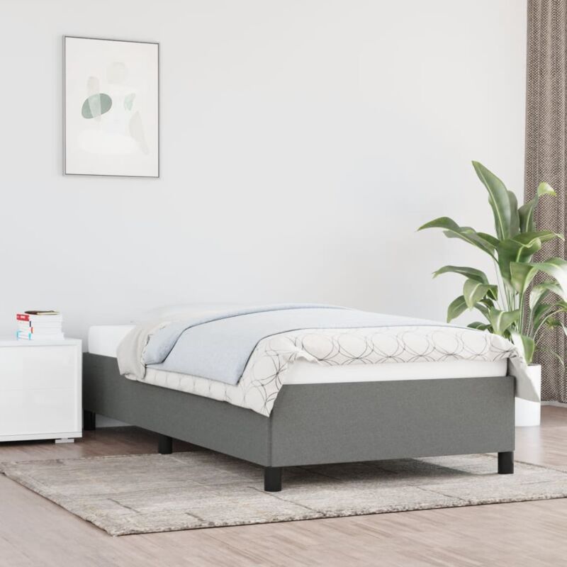 foto del prodotto vidaxl giroletto senza materasso grigio scuro 100x200 cm tessuto