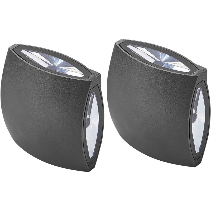 immagine 0 del prodotto set di 2 lampade led da esterno in metallo di colore nero ramapo