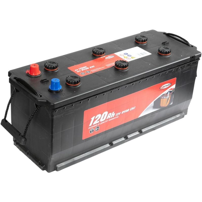 foto del prodotto batteria per autocarro e trattori 120ah 12v 690a polo positivo sinistro