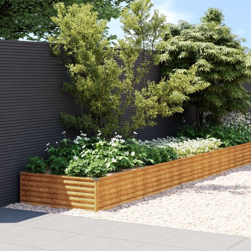 foto del prodotto vidaxl fioriera rialzata da giardino 960x100x36 cm in acciaio corten