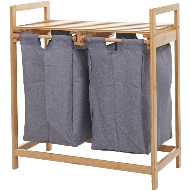 foto del prodotto hegele baule cesta portabiancheria decorativo hhg 731 bamb grigio scuro
