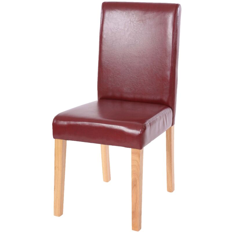 foto del prodotto sedia littau ecopelle opaca soggiorno cucina sala da pranzo 43x56x90cm rosso piedi chiari