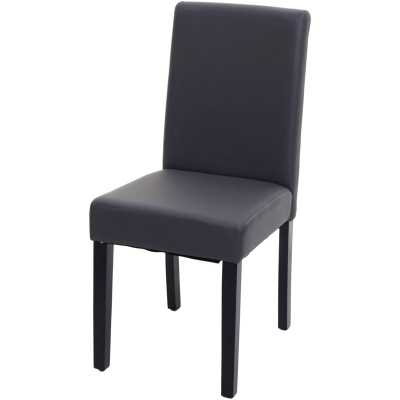 foto del prodotto sedia littau ecopelle opaca soggiorno cucina sala da pranzo 43x56x90cm grigio piedi scuri