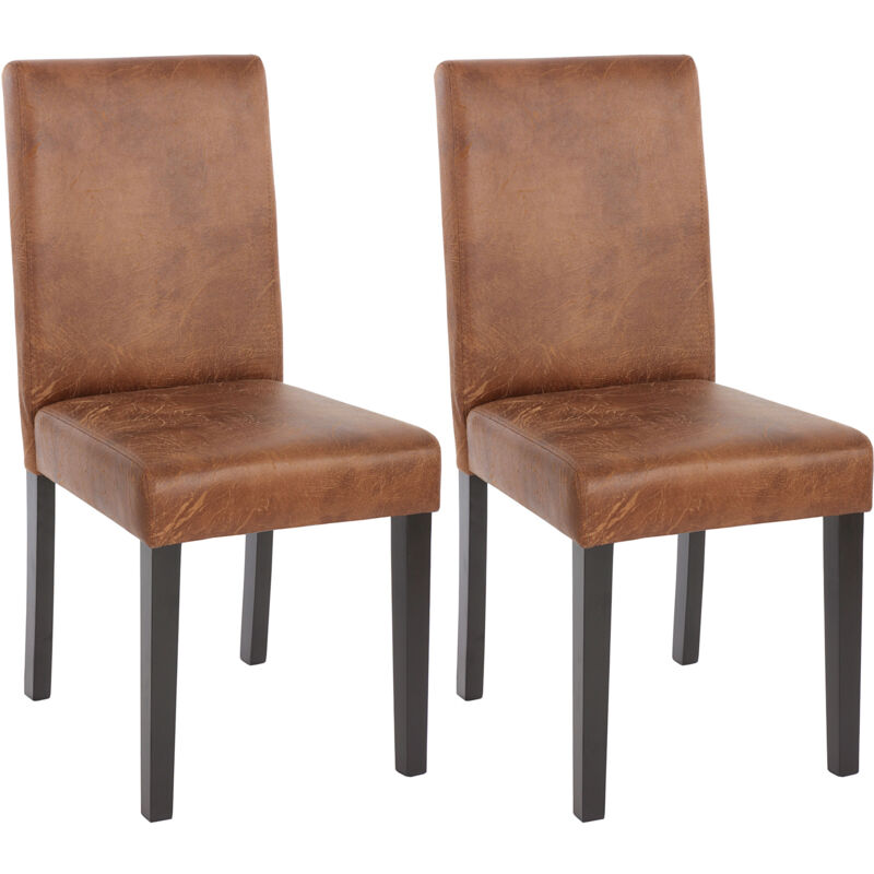 foto del prodotto set 2x sedie littau tessuto soggiorno cucina sala da pranzo effetto scamosciato 56x43x90cm piedi scuri