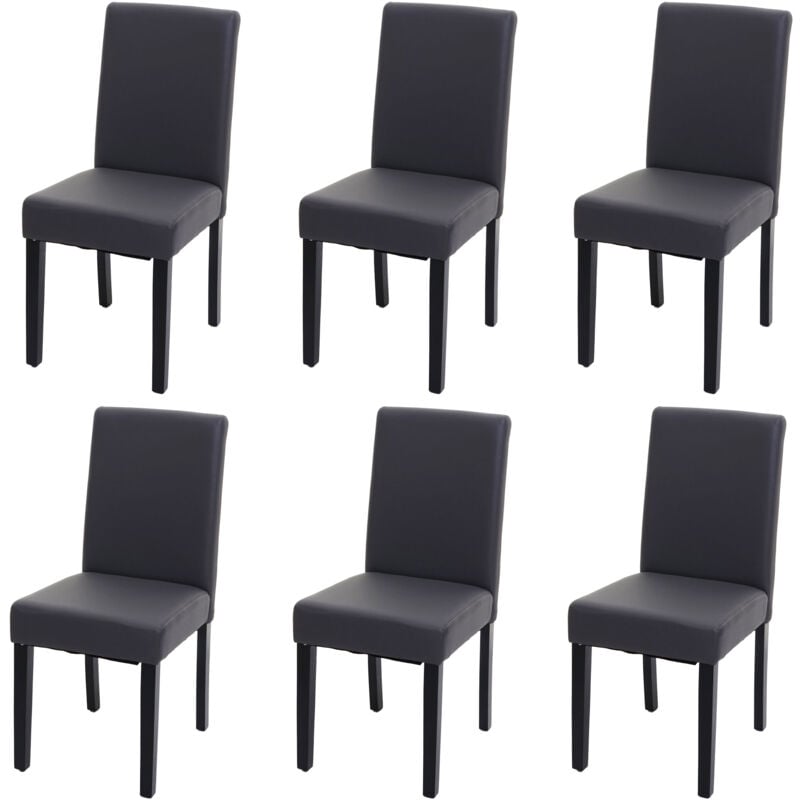 foto del prodotto set 6x sedie littau ecopelle opaca soggiorno cucina sala da pranzo 56x43x90cm grigio piedi scuri