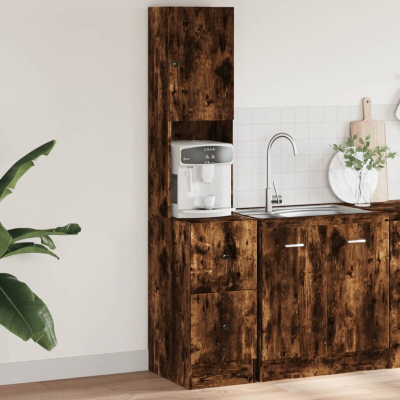 foto del prodotto mobile da cucina rovere fumo 35x50x180 cm legno multistrato vidaxl