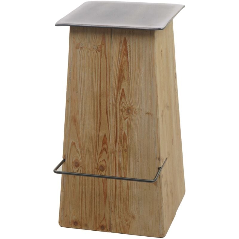 foto del prodotto sgabello bar bancone industriale hhg 605 75x47x39cm legno abete naturale ferro nero