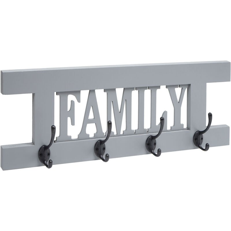 foto del prodotto appendiabiti guardaroba shabby vintage hhg 987 family 60x21cm grigio blu