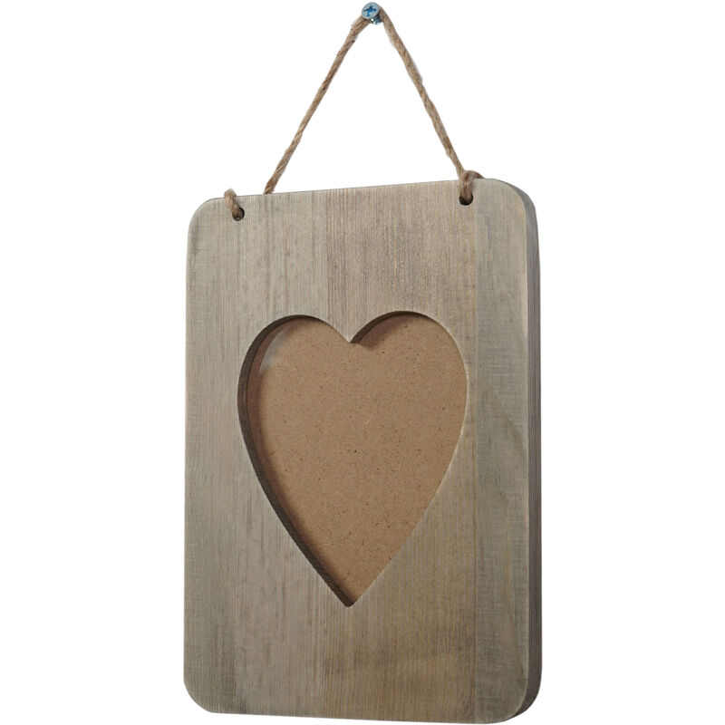 foto del prodotto hhg cornice portafoto shabby vintage wels legno forma di cuore 2x14x26cm