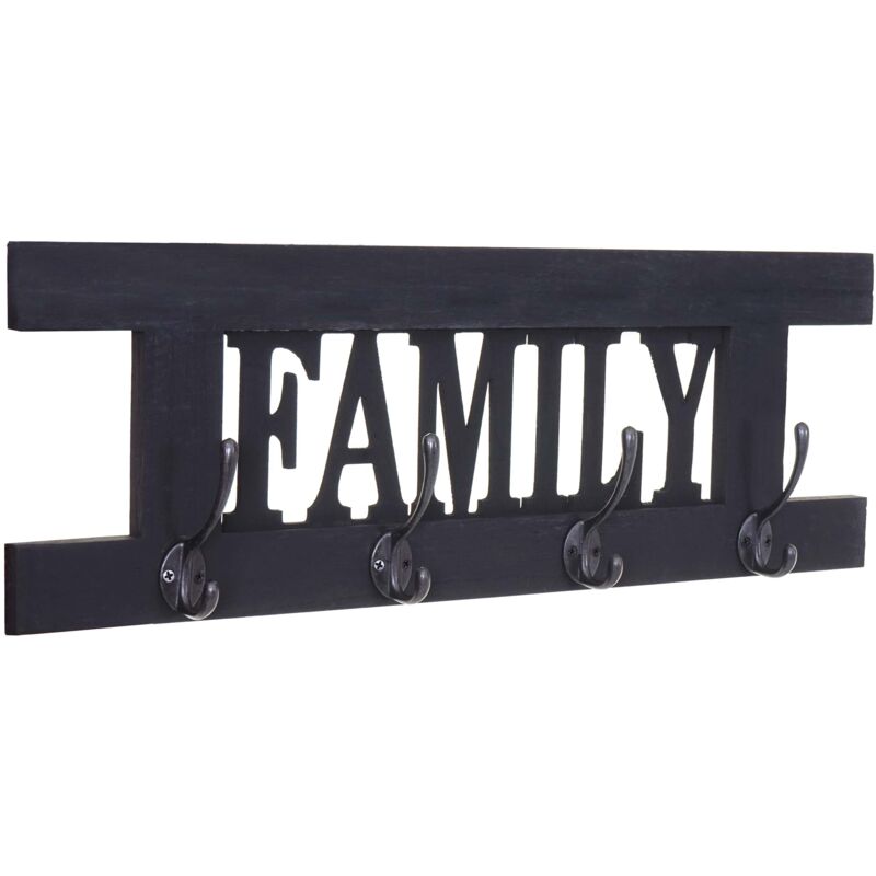 foto del prodotto appendiabiti guardaroba shabby vintage hhg 987 family 60x21cm antracite