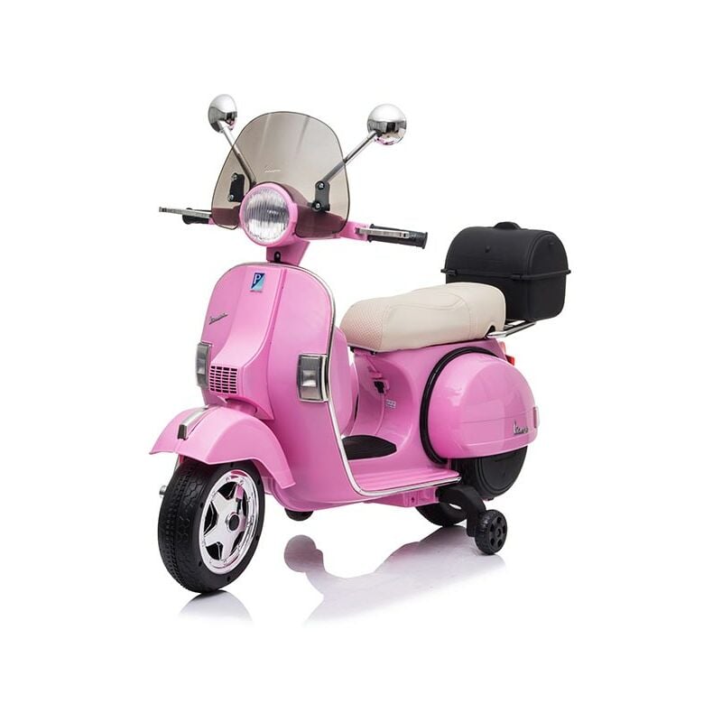 foto del prodotto mini moto per bambini vespa px 150 full pink de pink de
