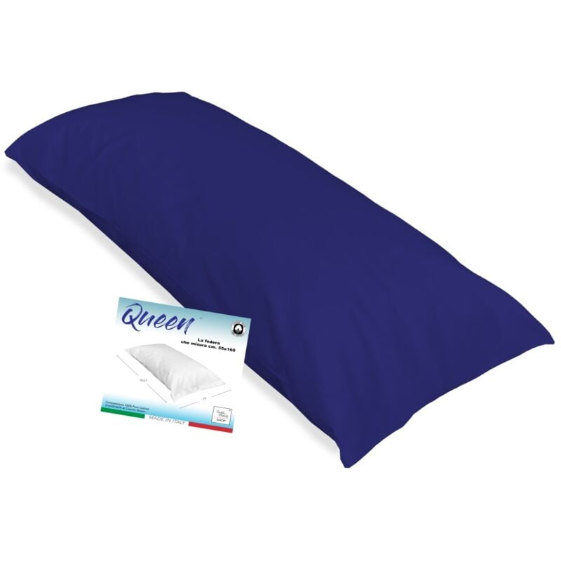 foto del prodotto tex family federa queen per cuscino letto maxi misura cm. 55 x 160 blu