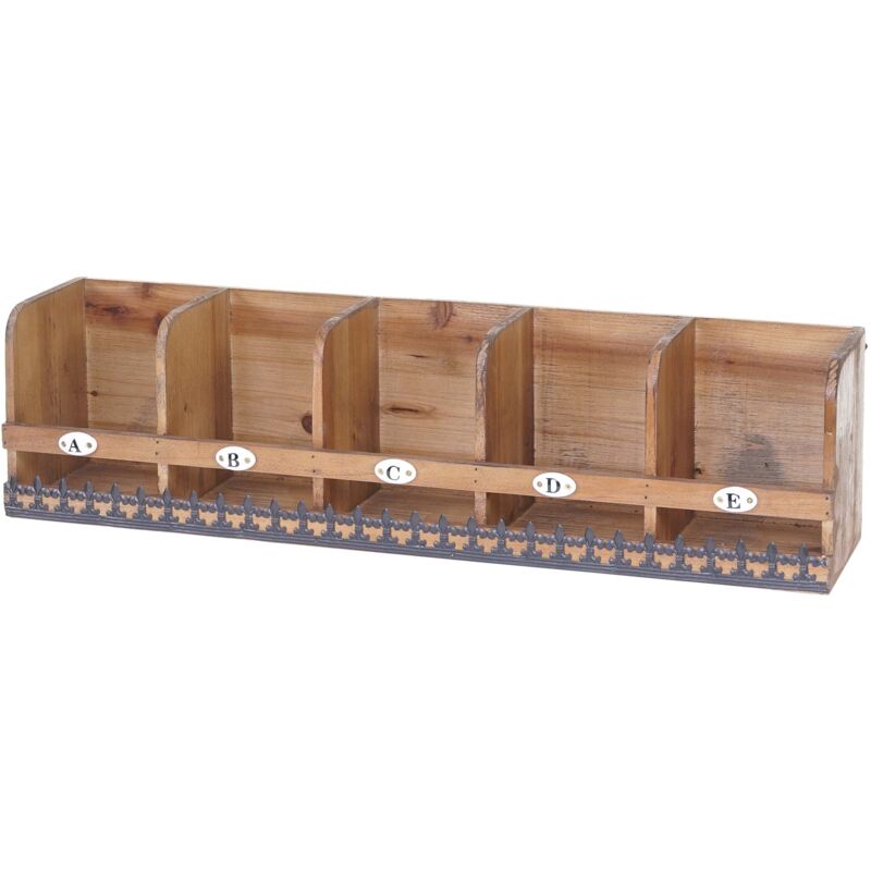 foto del prodotto serie vintage mensola ripiano a muro hhg 077 metallo legno 16x71x18cm