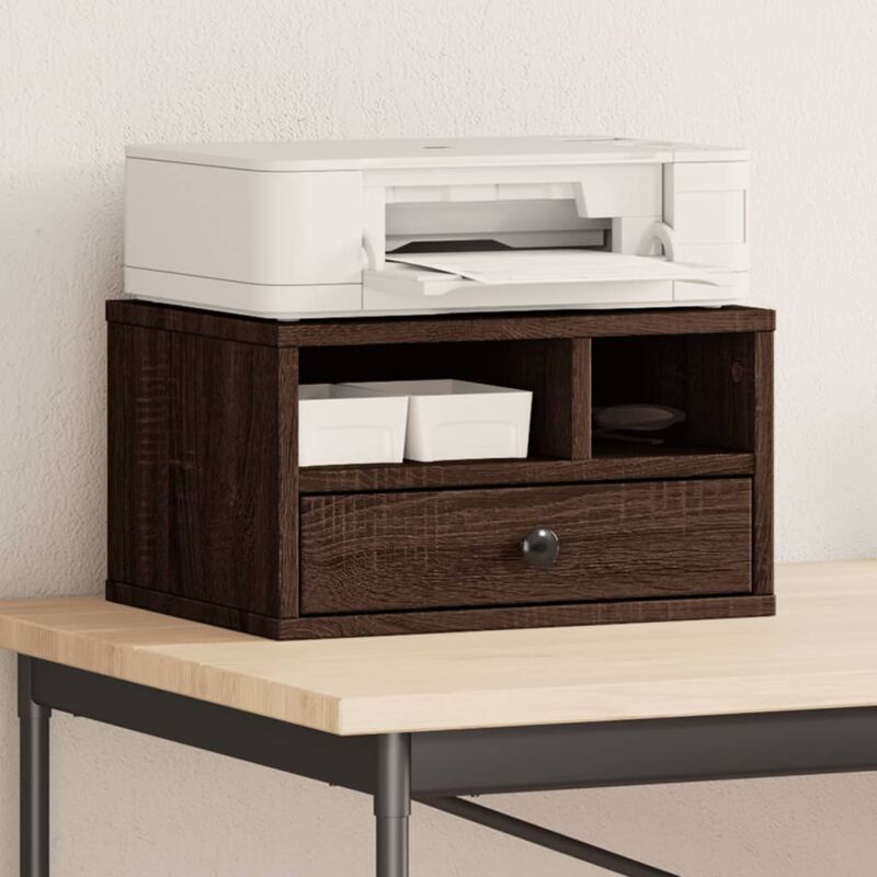 foto del prodotto vidaxl supporto stampante rovere marrone 40x32x22,5 legno multistrato