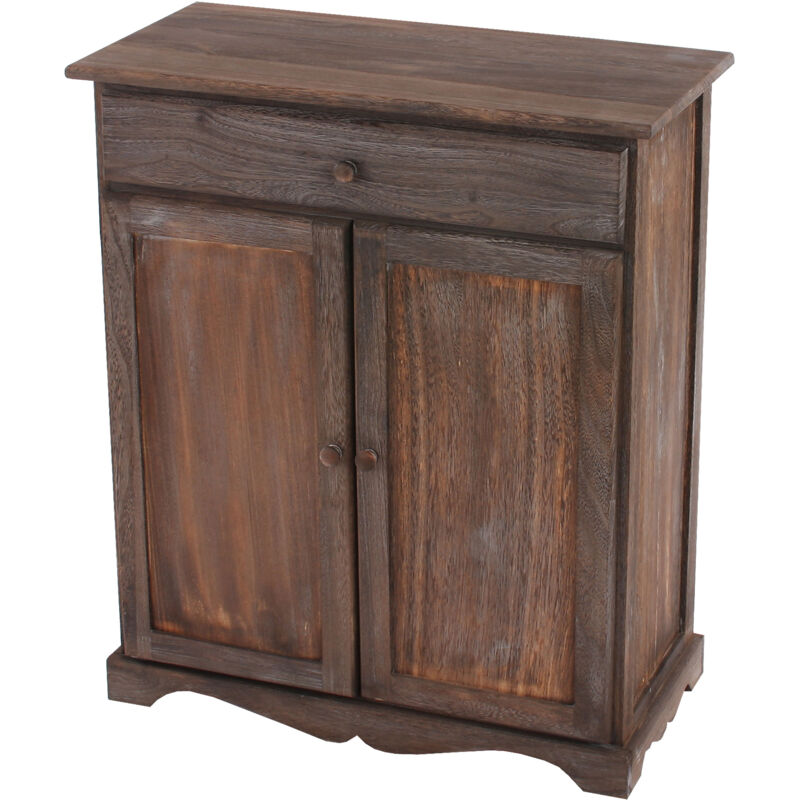 foto del prodotto credenza cassettiera shabby vintage legno paulonia cassetto sportelli 33x66x78cm marrone